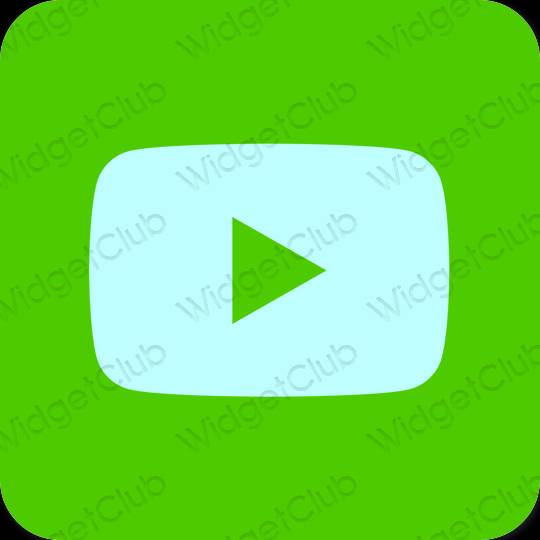 Estetico verde Youtube icone dell'app