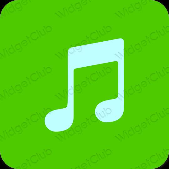 جمالي لون أخضر Apple Music أيقونات التطبيق