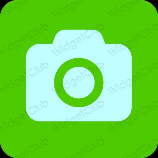 Esztétika zöld Camera alkalmazás ikonok