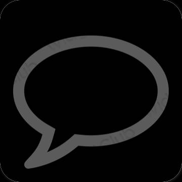Estetis hitam Messages ikon aplikasi