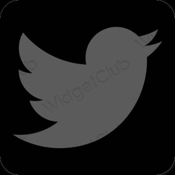Estetisk grå Twitter app ikoner