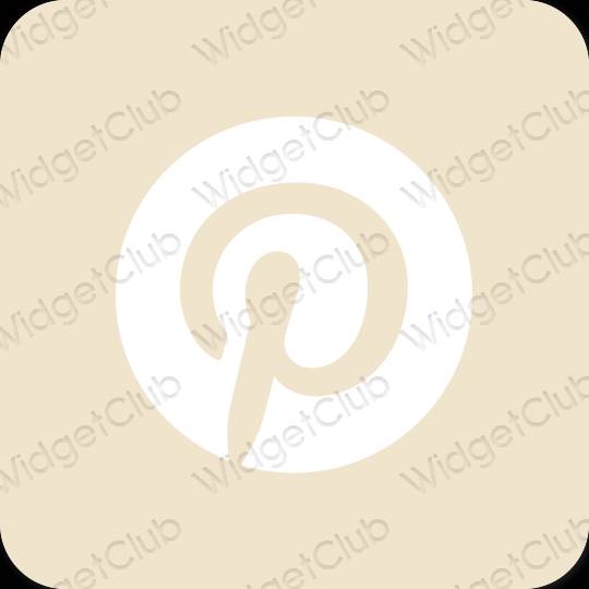 Stijlvol beige Pinterest app-pictogrammen