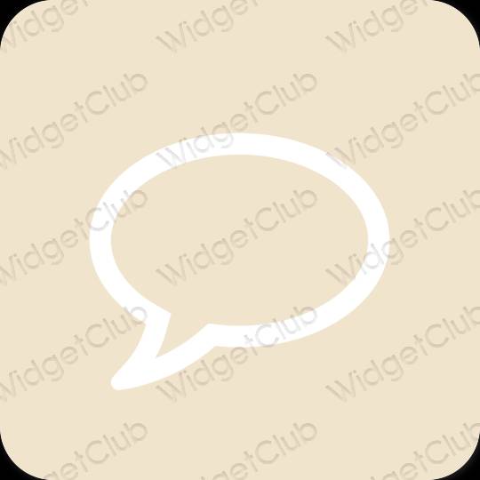 Estetický béžový Messages ikony aplikací