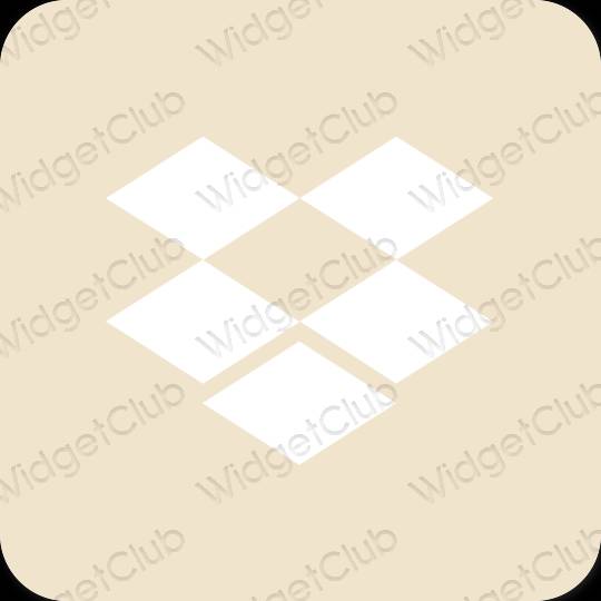 Estetický béžový Dropbox ikony aplikací