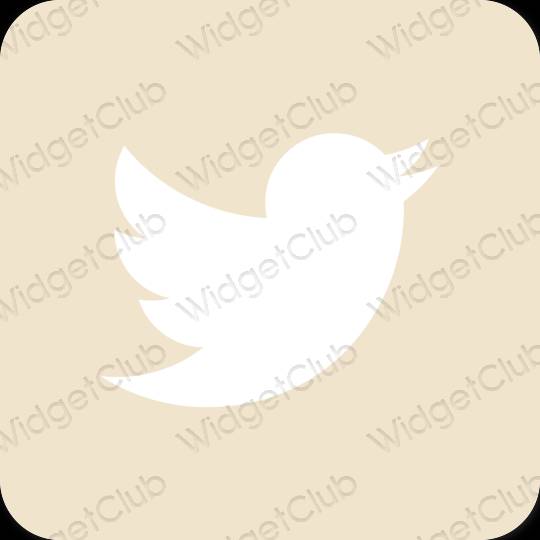 Esthétique beige Twitter icônes d'application