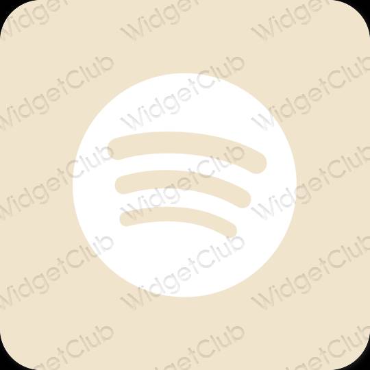 Estetické béžová Spotify ikony aplikácií