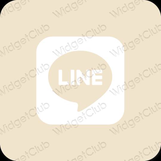 Estetico beige LINE icone dell'app