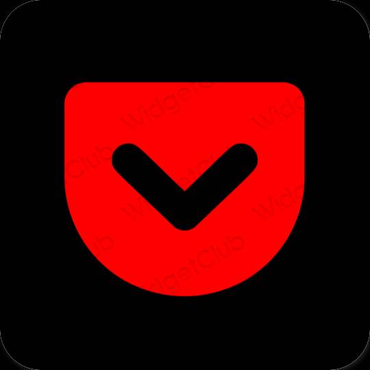 Ästhetisch rot Pocket App-Symbole