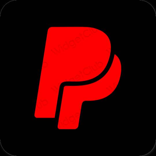 Estetic roșu Paypal pictogramele aplicației