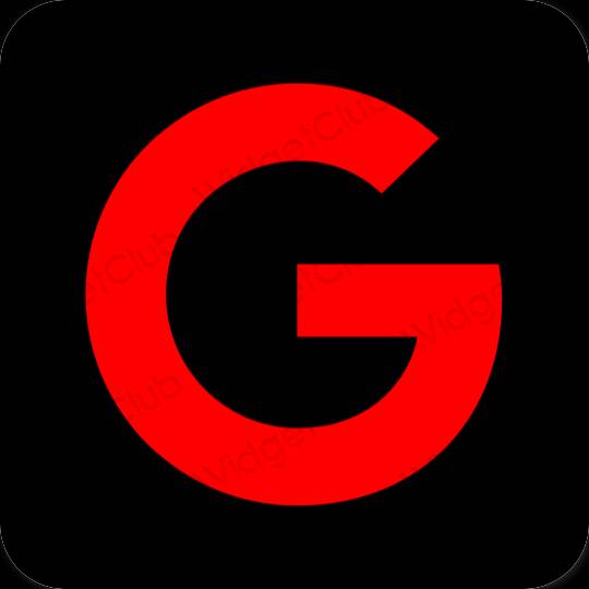 Estetisk röd Google app ikoner