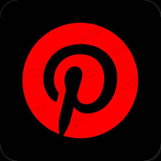 미적인 빨간색 Pinterest 앱 아이콘