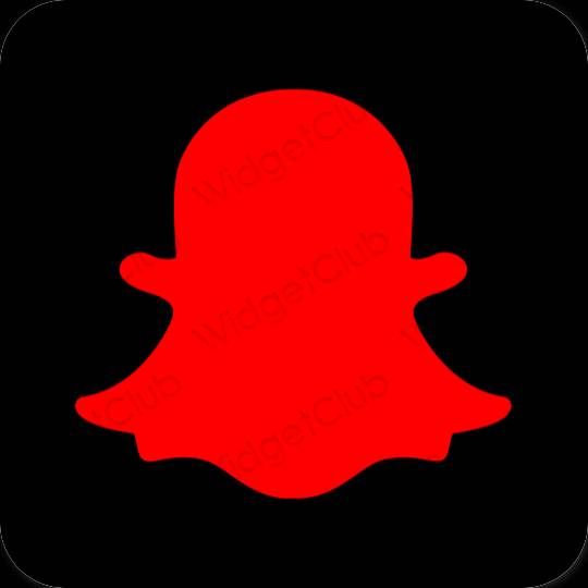 Estetický Červené snapchat ikony aplikací
