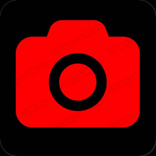 Æstetisk rød Camera app ikoner