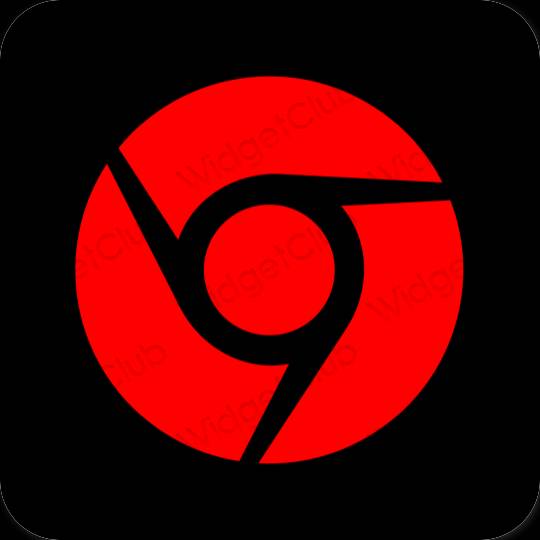 Estetico rosso Chrome icone dell'app