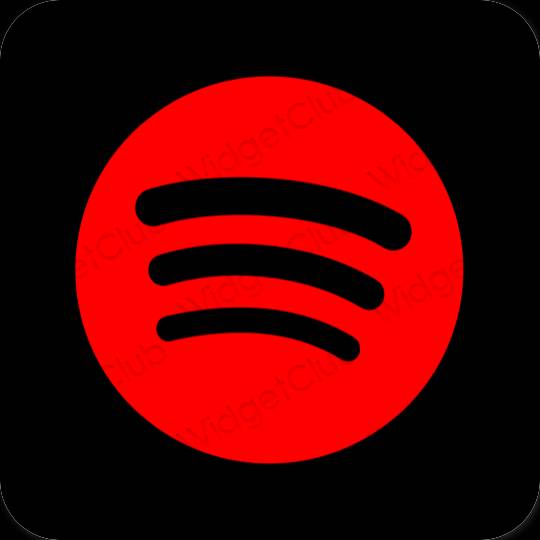 审美的 红色的 Spotify 应用程序图标