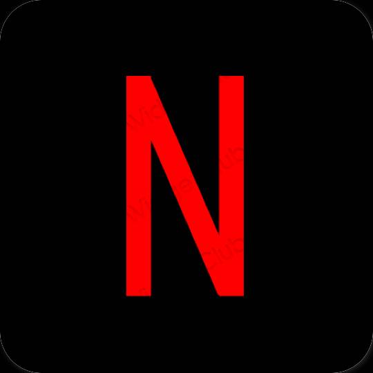 审美的 黑色的 Netflix 应用程序图标