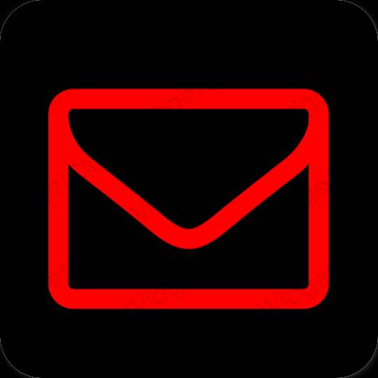Estetik hitam Mail ikon aplikasi