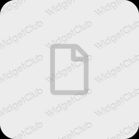 Estetický šedá Notes ikony aplikací