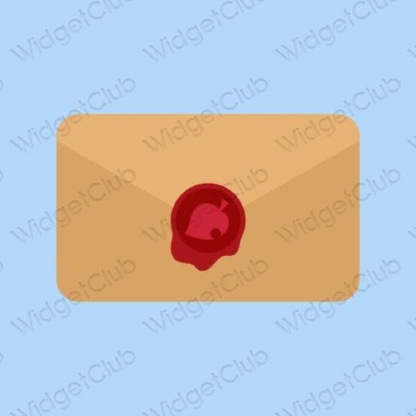 Aesthetic pastel blue Gmail app icons
