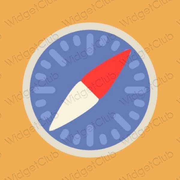 Aesthetic brown Safari app icons