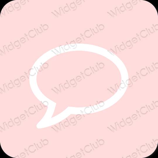 Ästhetisch Pastellrosa Messages App-Symbole