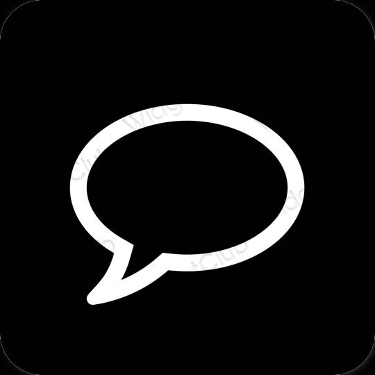 Esthétique noir Messages icônes d'application