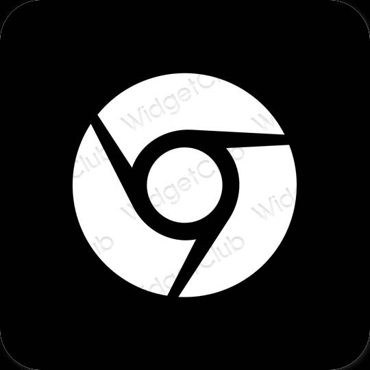 Stijlvol zwart Chrome app-pictogrammen
