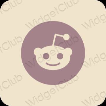 Aesthetic beige Reddit app icons