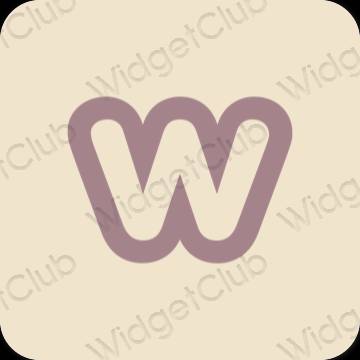 Æstetisk beige Weebly app ikoner