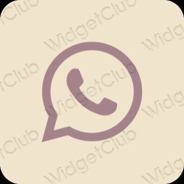 审美的 浅褐色的 WhatsApp 应用程序图标