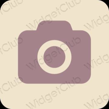 Estético beige Camera iconos de aplicaciones