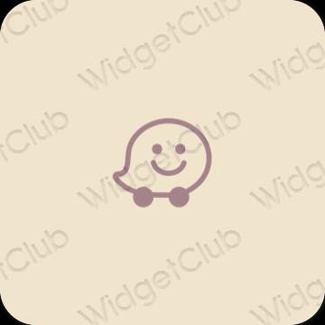 Estética Waze ícones de aplicativos