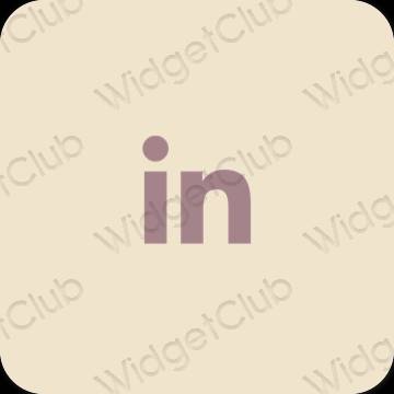 Estetico beige Linkedin icone dell'app