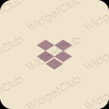 Ästhetisch Beige Dropbox App-Symbole
