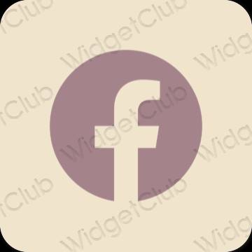 Ästhetisch Beige Facebook App-Symbole
