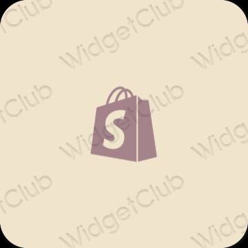 Естетичний бежевий Shopify значки програм