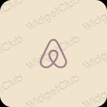 Estetyka beżowy Airbnb ikony aplikacji