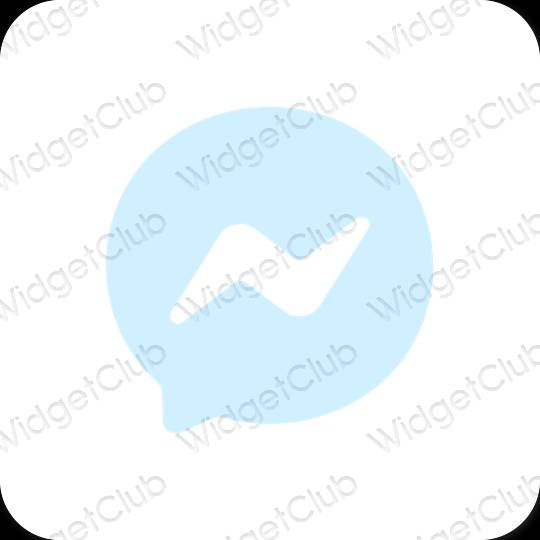 Естетичен пастелно синьо Messenger икони на приложения