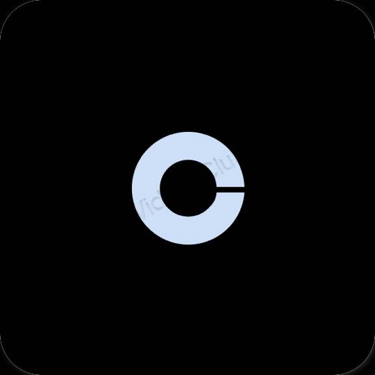 Естетски црн Coinbase иконе апликација