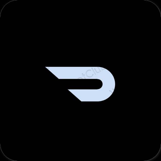 Естетичен черен Doordash икони на приложения