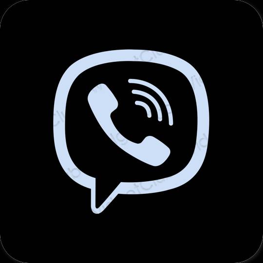 Estetski crno Viber ikone aplikacija