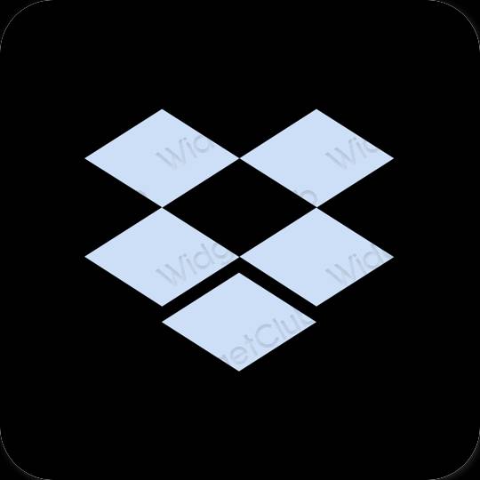 Estetisk svart Dropbox app ikoner
