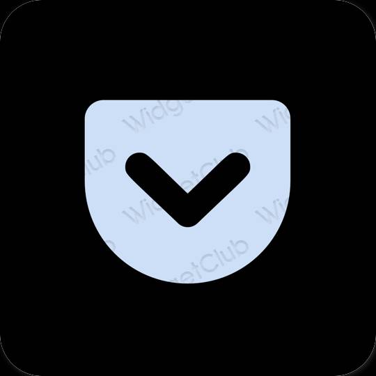 Aesthetic black Pocket app icons