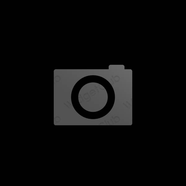 Естетичний чорний Camera значки програм