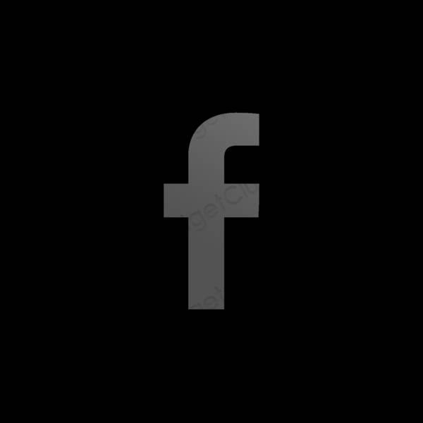 جمالي أسود Facebook أيقونات التطبيق
