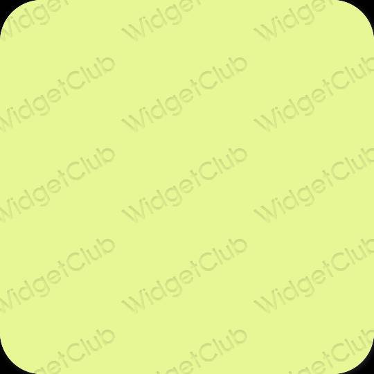 Estetický žlutá LINE ikony aplikací