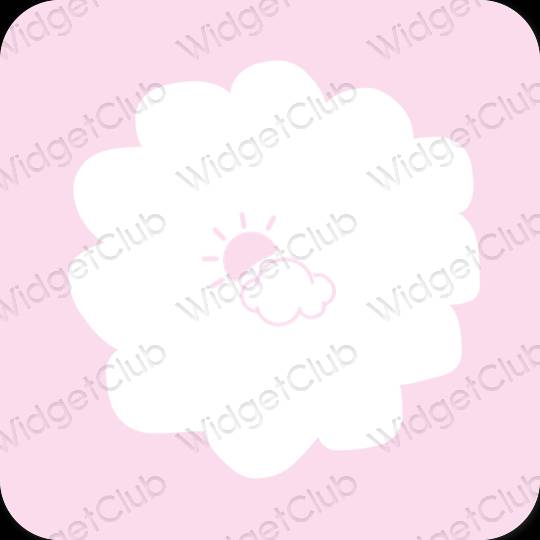 Estetyka fioletowy Weather ikony aplikacji