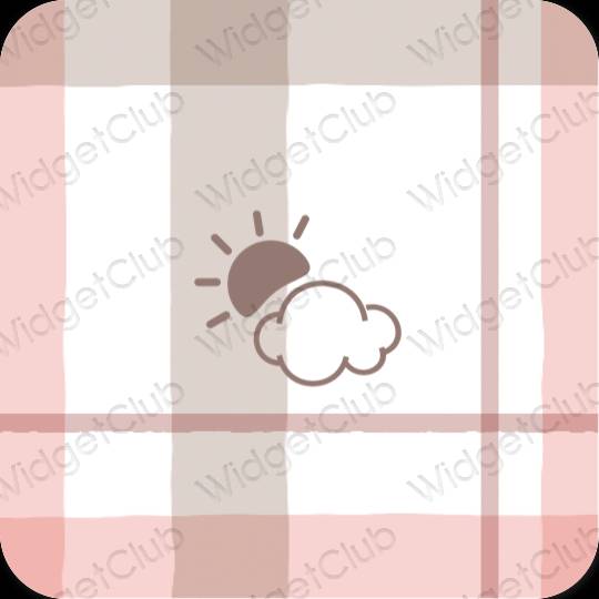 Aesthetic pastel pink Weather app icons