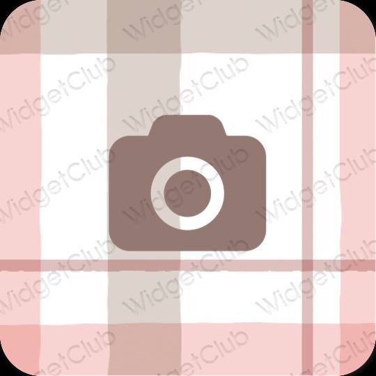 Estético rosa pastel Camera iconos de aplicaciones
