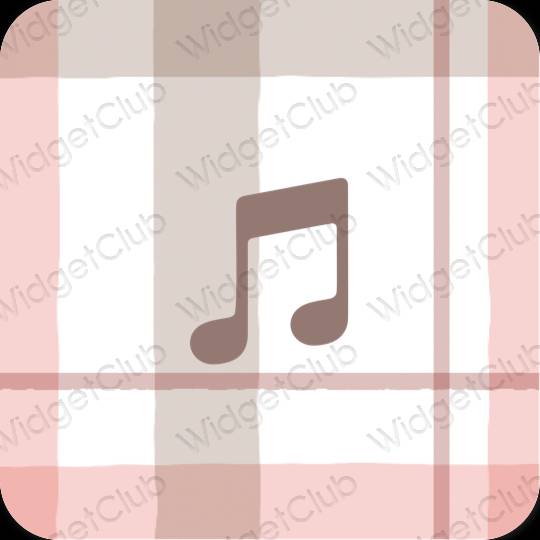 אֶסתֵטִי ורוד פסטל Apple Music סמלי אפליקציה